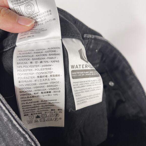 Levis Womens Size 26 Washed Black Gray 721 Fringe Ankle High Rise Skinny Jeans - Picture 12 of 13